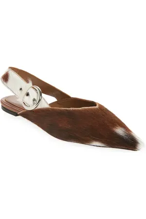 Jeffrey Campbell Scone Genuine Calf Hair Slingback Flat in at Nordstrom, Size 8