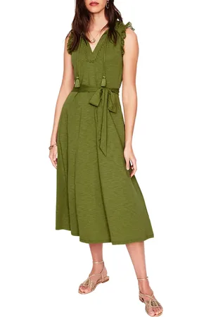 Boden Aria Embroidered Eyelet Trim Cotton Blend Midi Dress in at Nordstrom, Size 4