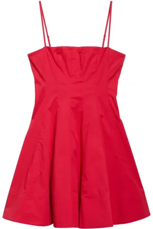 Staud Wylie Pleated Stretch Cotton Mini Sundress in at Nordstrom, Size 2