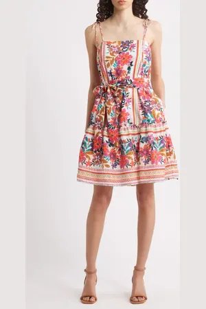 Julia Jordan Embroidered Tie Strap Sundress in at Nordstrom, Size X-Large