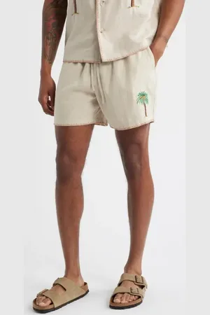 MAVRANS Palm Tree Linen Blend Shorts in at Nordstrom, Size X-Large