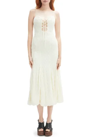 Bardot Delany Lace Sleeveless Bubble Hem Midi Dress in at Nordstrom, Size 6