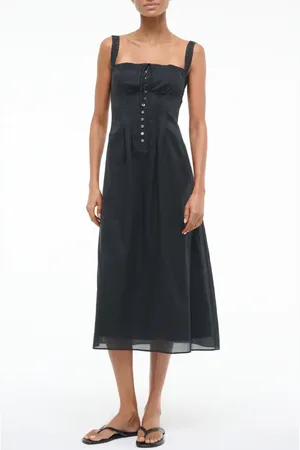 Staud Matilde Lace Trim Midi Dress in at Nordstrom, Size 12