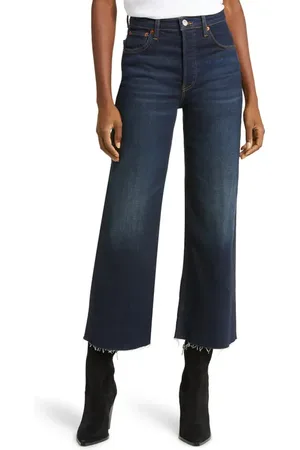 RE/DONE High Waist Crop Wide Leg Jeans in at Nordstrom, Size 24