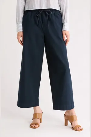 RAG&BONE Cleo Wide Leg Cotton Drawstring Pants in at Nordstrom, Size X-Small