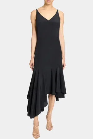 Santorelli DAVIN Fit and Flare Silk Midi Dress in at Nordstrom, Size 12