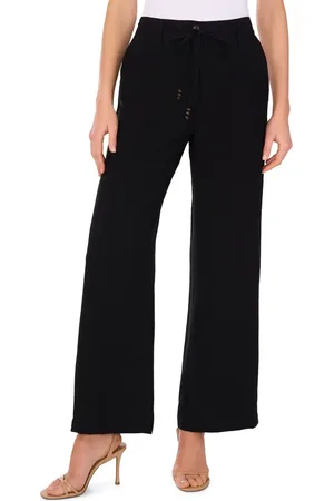 Vince Camuto Beaded Tie Belt Wide Leg Pants in at Nordstrom, Size Small
