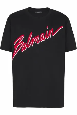 Balmain T-shirt with flocked Letter logo in at Nordstrom, Size Medium