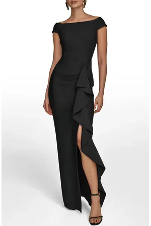 Donna Karan Side Ruffle Off the Shoulder Gown in at Nordstrom, Size 12