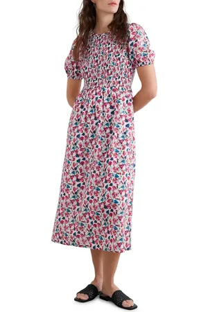 Seasalt Cornwall Meadowsweet Smocked Organic Cotton Midi Dress in at Nordstrom, Size 4 Us