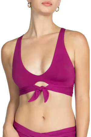 Robin Piccone Ava Knot Front Bikini Top in at Nordstrom, Size Large