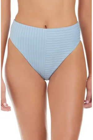 Sanctuary Refresh Rib High Waist Bikini Bottoms in at Nordstrom, Size Medium