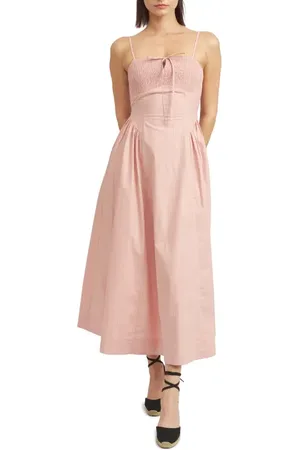 En Saison Eleanor Stripe Cotton Midi Sundress in at Nordstrom, Size Large