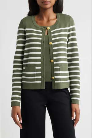 Tahari ASL Stripe Cardigan in at Nordstrom, Size X-Small