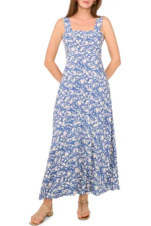 Vince Camuto Printed Square Neck Maxi Sundress in at Nordstrom, Size Large