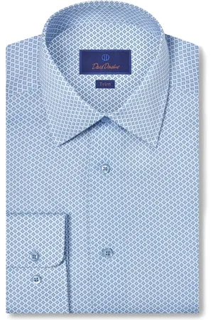 David Donahue Trim Fit Neat Dress Shirt in at Nordstrom, Size 15.5 - 32