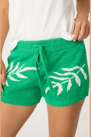 P.J.Salvage The Beachcomber Leaf Jacquard Sweater Knit Pajama Shorts in at Nordstrom, Size X-Small