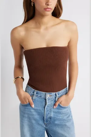 Open Edit Luxe Rib Tube Top in at Nordstrom, Size Small