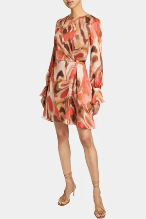 Santorelli DAHLIA Long Ruffle Sleeve Dress in at Nordstrom, Size 12