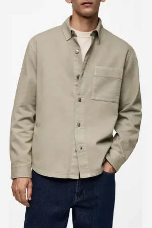 MANGO Slim Fit Denim Overshirt in at Nordstrom, Size Small