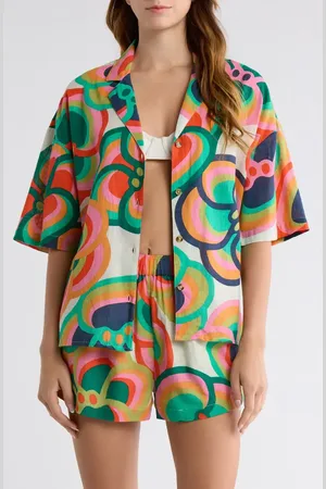 Billabong X Mami Wata Beachside Cover-Up Camp Shirt in at Nordstrom, Size Large