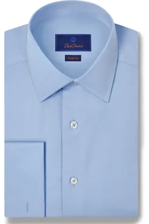 David Donahue Regular Fit Broadcloth French Cuff Dress Shirt in at Nordstrom, Size 16 - 34