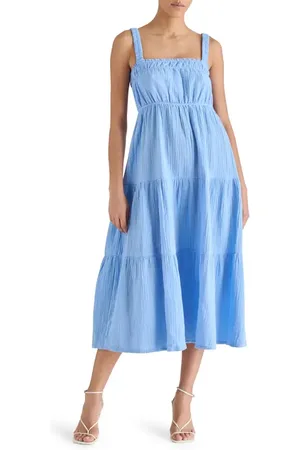 Steve Madden Alissa Tiered Cotton Gauze Midi Sundress in at Nordstrom, Size Xx-Large