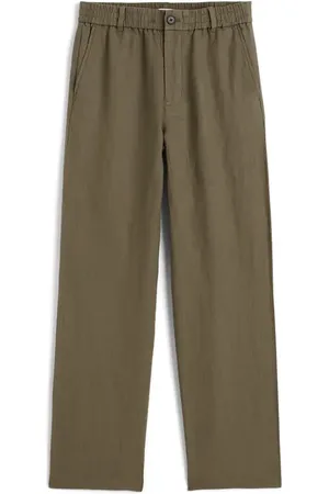 Madewell Elastic Waist Straight Leg Linen Pants in at Nordstrom, Size Large