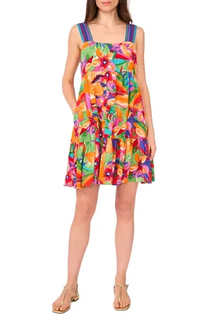 Vince Camuto Print Tiered Dress in at Nordstrom, Size Large