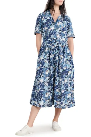 Seasalt Cornwall Floral Print Organic Cotton Midi Shirtdress in at Nordstrom, Size 6 Us