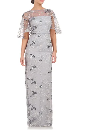 Js Collections Daphne Embroidered Sequin Column Gown in at Nordstrom, Size 0