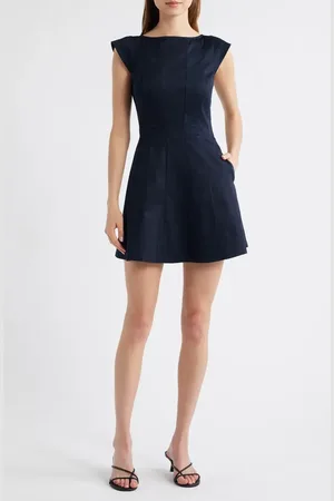 French Connection Cap Sleeve Sateen Fit & Flare Dress in at Nordstrom, Size Medium