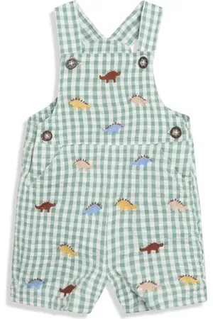 JoJo Maman Bébé Dino Embroidered Cotton Overalls in at Nordstrom, Size 3-6M