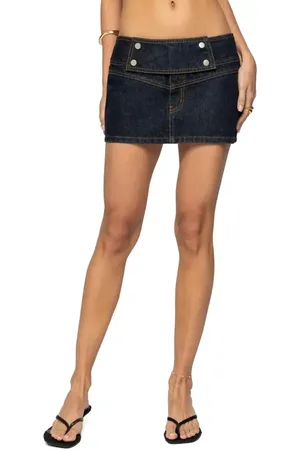 Edikted Mayanne Denim Miniskirt in at Nordstrom, Size Large