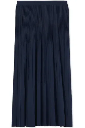 ST. JOHN Pleated Knit Midi Skirt in at Nordstrom, Size Medium