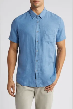 Rails Paros Short Sleeve Linen Blend Button-Up Shirt in at Nordstrom, Size Small