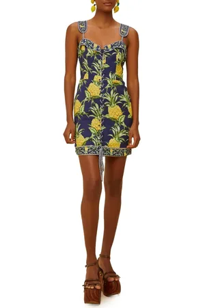 Farm Rio Delicate Pineapple Minidress in at Nordstrom, Size Medium