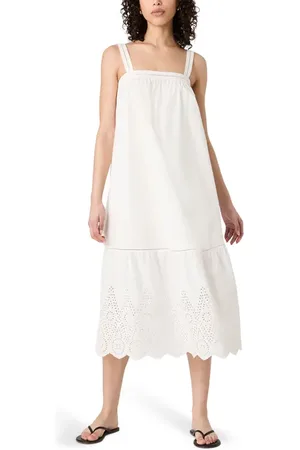 French Connection Square Neck Cotton Midi Dress in at Nordstrom, Size Large