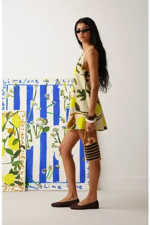 Topshop Tie Back Linen Minidress in at Nordstrom, Size 6 Us