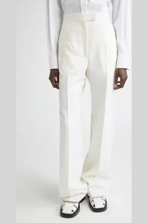 Alexander McQueen Wool Gabardine Wide Leg Pants in at Nordstrom, Size 2 Us