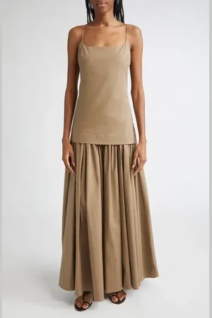 Staud Ari Gathered Sleeveless Maxi Dress in at Nordstrom, Size X-Large
