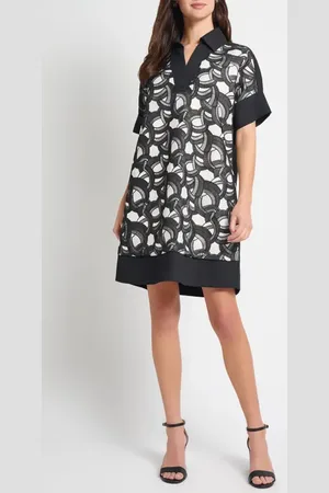 Ming Wang Mixed Media Lace Shift Dress in at Nordstrom, Size Xx-Small