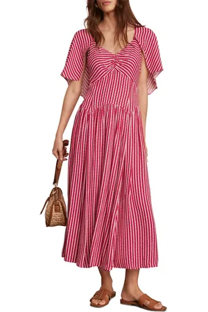mint&berry Print Cape Midi Dress in at Nordstrom, Size 14