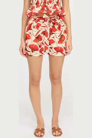 En Saison Josie Print Tie Waist Shorts in at Nordstrom, Size Small