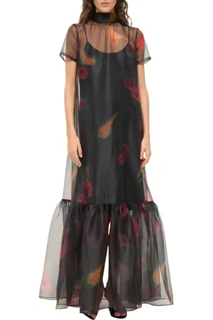 Staud Calluna Floral Sheer Maxi Dress in at Nordstrom, Size Small