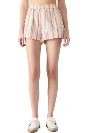 Steve Madden Marguerite Stripe Stretch Cotton Shorts in at Nordstrom, Size X-Small