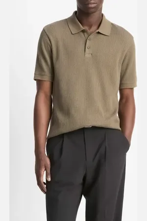 Vince Textured Stretch Cotton Polo in at Nordstrom, Size Medium