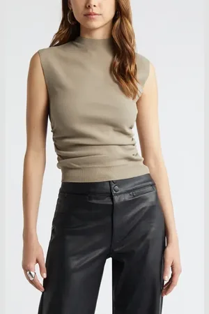 Open Edit Ruched Cap Sleeve Sweater in at Nordstrom, Size Small