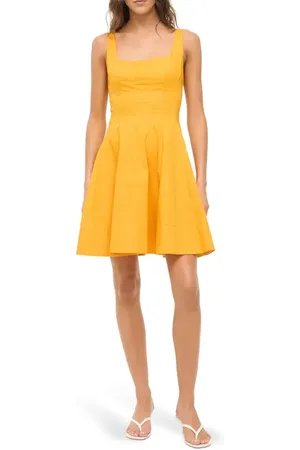 Staud Wells Seamed Stretch Cotton Minidress in at Nordstrom, Size 8