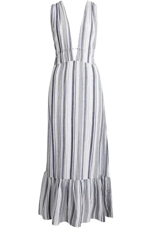 Nordstrom Ruched Plunge Maxi Cover-Up Dress in at , Size X-Small